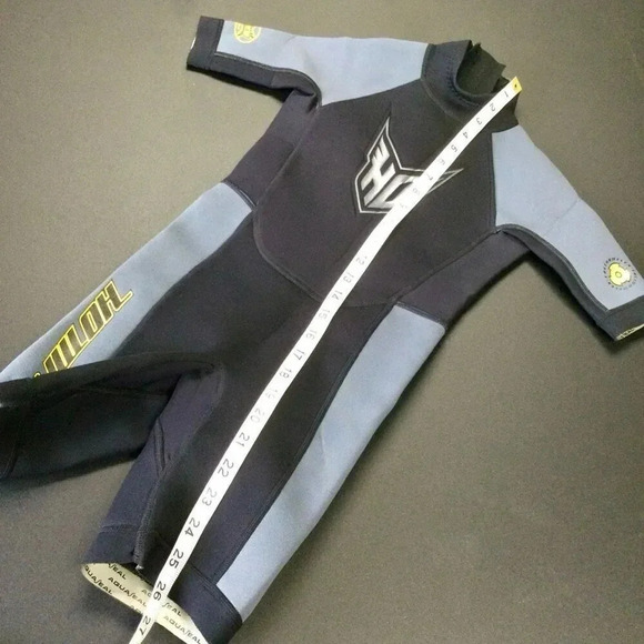 Ho Sports Junior Kids Size 8 Shorty Scuba Wetsuit Gray Aquaseal Zip Front - Picture 11 of 13